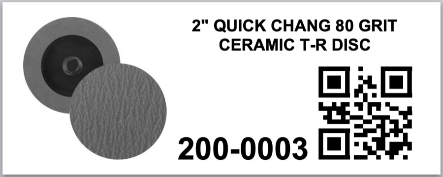 A TwoBin bin label with the part photo, part number and a QR code